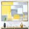 Designart - Grey and Yellow Blue Abstract XXI - Modern Framed Canvas Wall Art Print